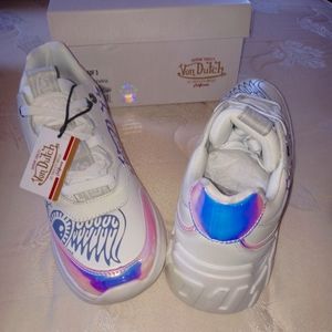 Von Dutch NWT, Size 9.5, White Iridescent
